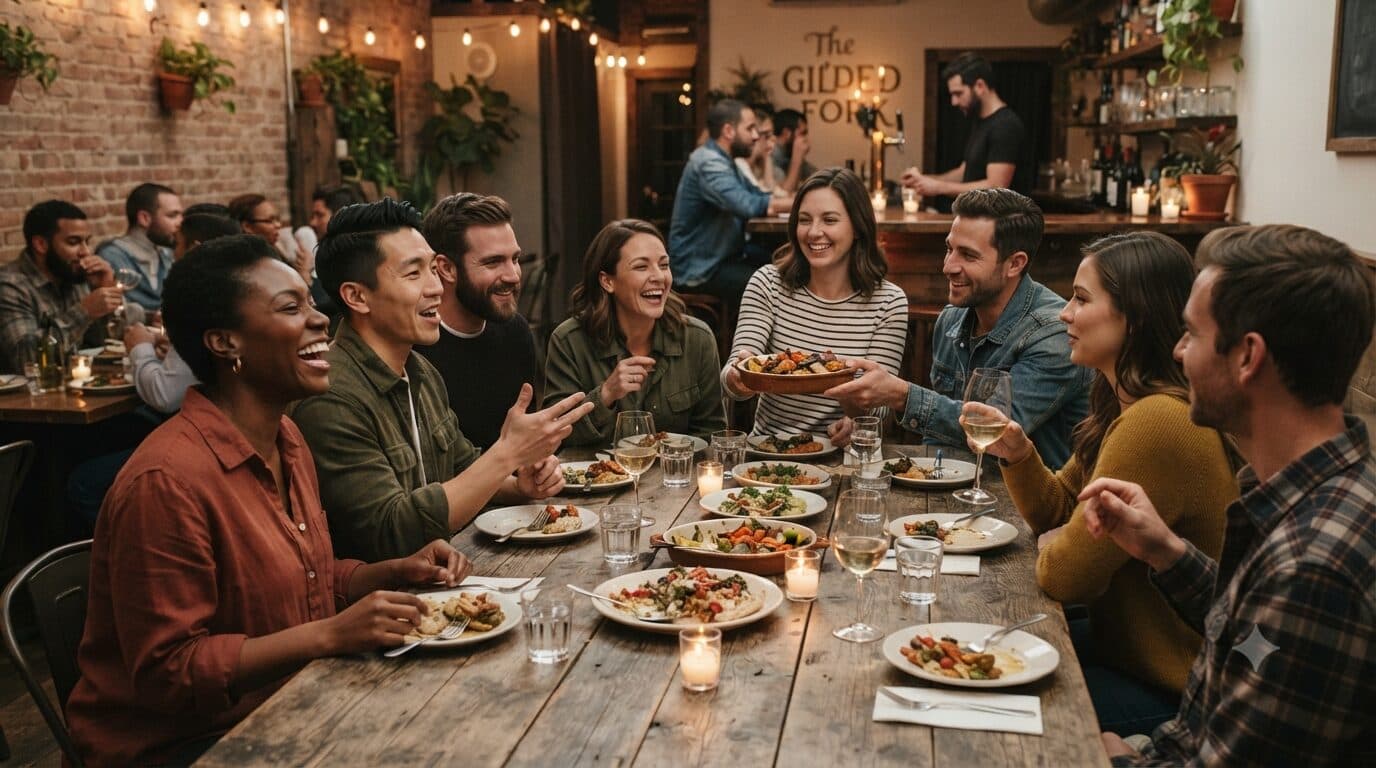 Friends sharing a meal together
